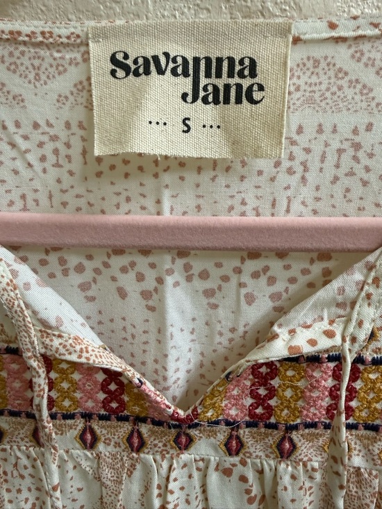 Savanna Jane Cream Embroidered Floral Boho Tunic - Picture 2 of 11